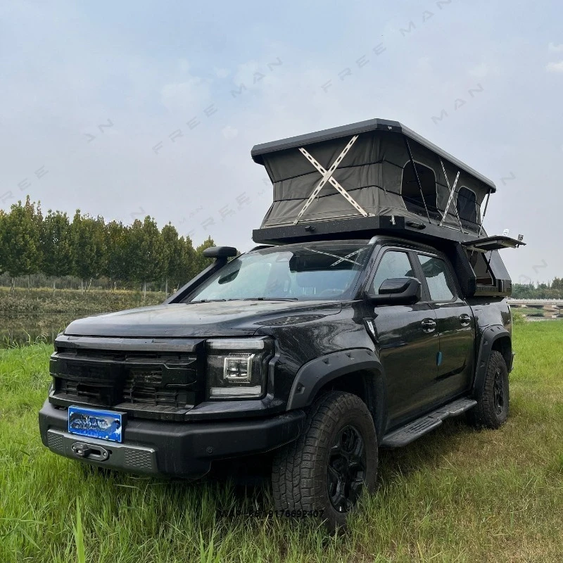 Gas Strut Assisted Straight Lift Rooftop Tent Soft Shell Pop up with Luggage Rack for Dadao Explore