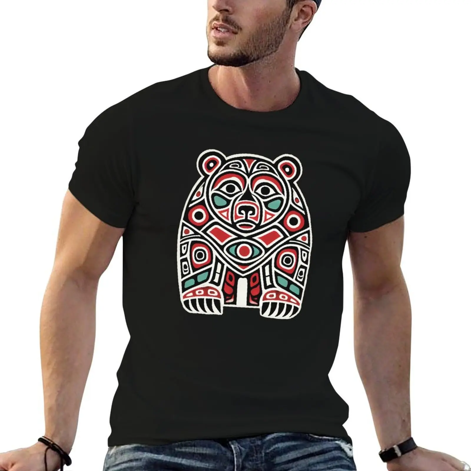 Native Bear T-Shirt shirts graphic anime heavy weight t shirts for men