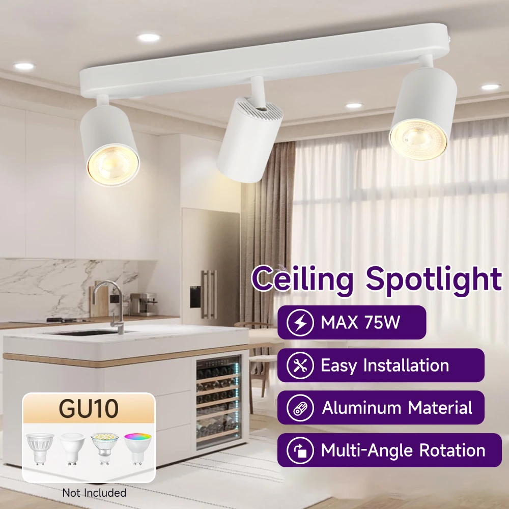 

gu10 Точечный светильник с регулируемой яркостью, настенный прожектор, потолочный светильник для магазина одежды, гостиной, кухни, спальни, дома, 110 В, 220 В, потолочный светильник