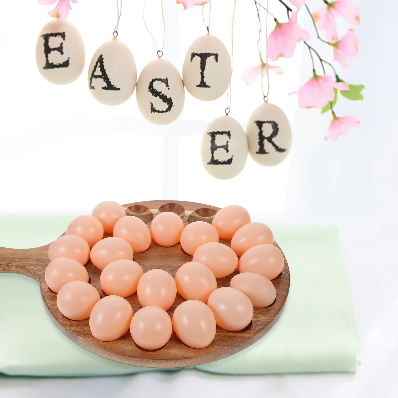 صينية تقديم البيض الشيطان مع رف تخزين البيض الخشبي المقبض لمتجر السوبر ماركت المنزلي يستخدم التصميم المبتكر لتوفير المساحة