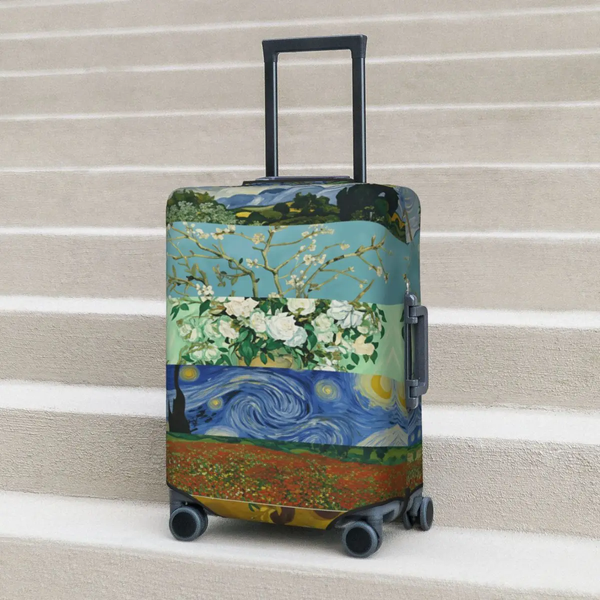 Van Gogh Landscape & Tree Patchwork Suitcase Cover Flight Strectch Luggage Case Business Protection