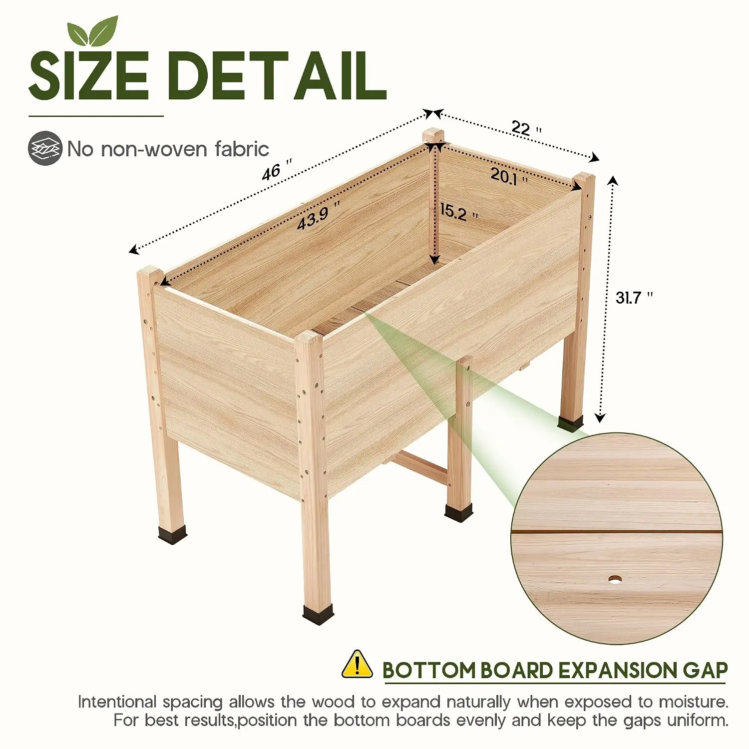 4x2 Ft Raised Garden Bed - Features Legs, Drainage Holes, Customized