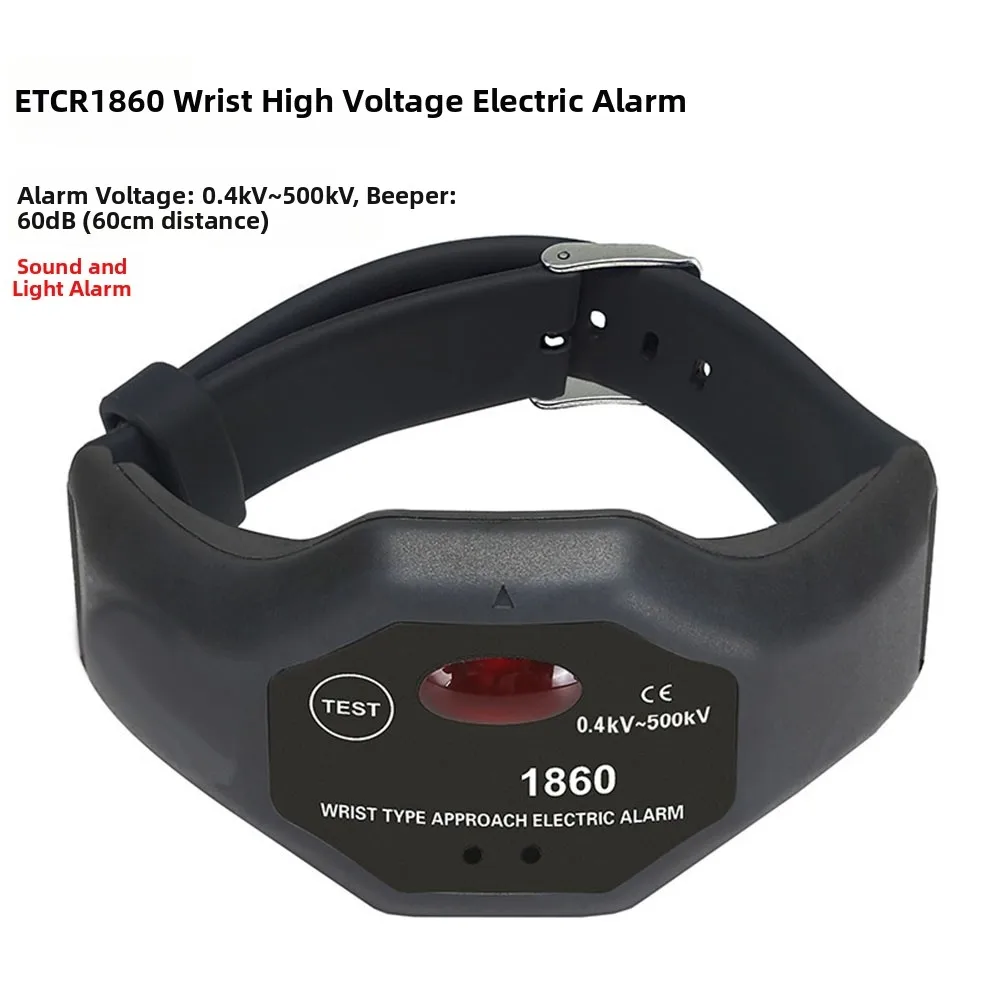 ETCR1860 Wrist Type Non Contact Voltage Detector Silicone Black For High Voltage Line Substation Maintenance Portable Design Dua