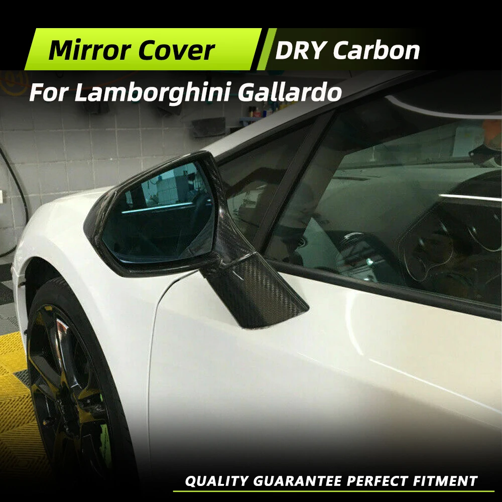 Tampas de cobertura de espelho de carro para lamborghini gallardo lp550 lp560 lp570 2008-2014 kits de corpo de capa de espelho retrovisor de fibra de carbono seco