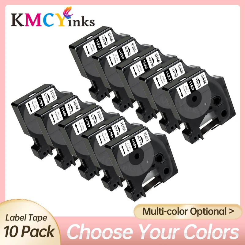 

KMCYinks 10PK For Dymo D1 Standard Label Tape dymo 45013 45016 45017 45018 45021 For Dymo Label Printer 45010 Dymo D1 12mm Tape