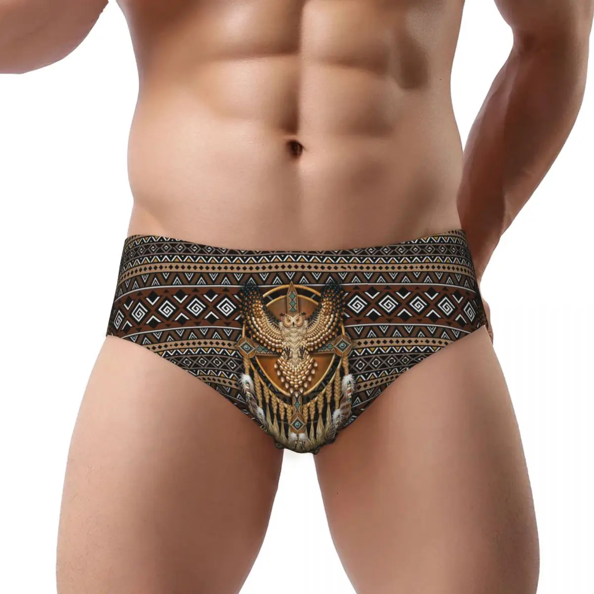

Native American Owl Tribal Men's Triangle Panties Comfortable Boxer Underpants Short Underwear for Homme Man Boyfriend Gifts