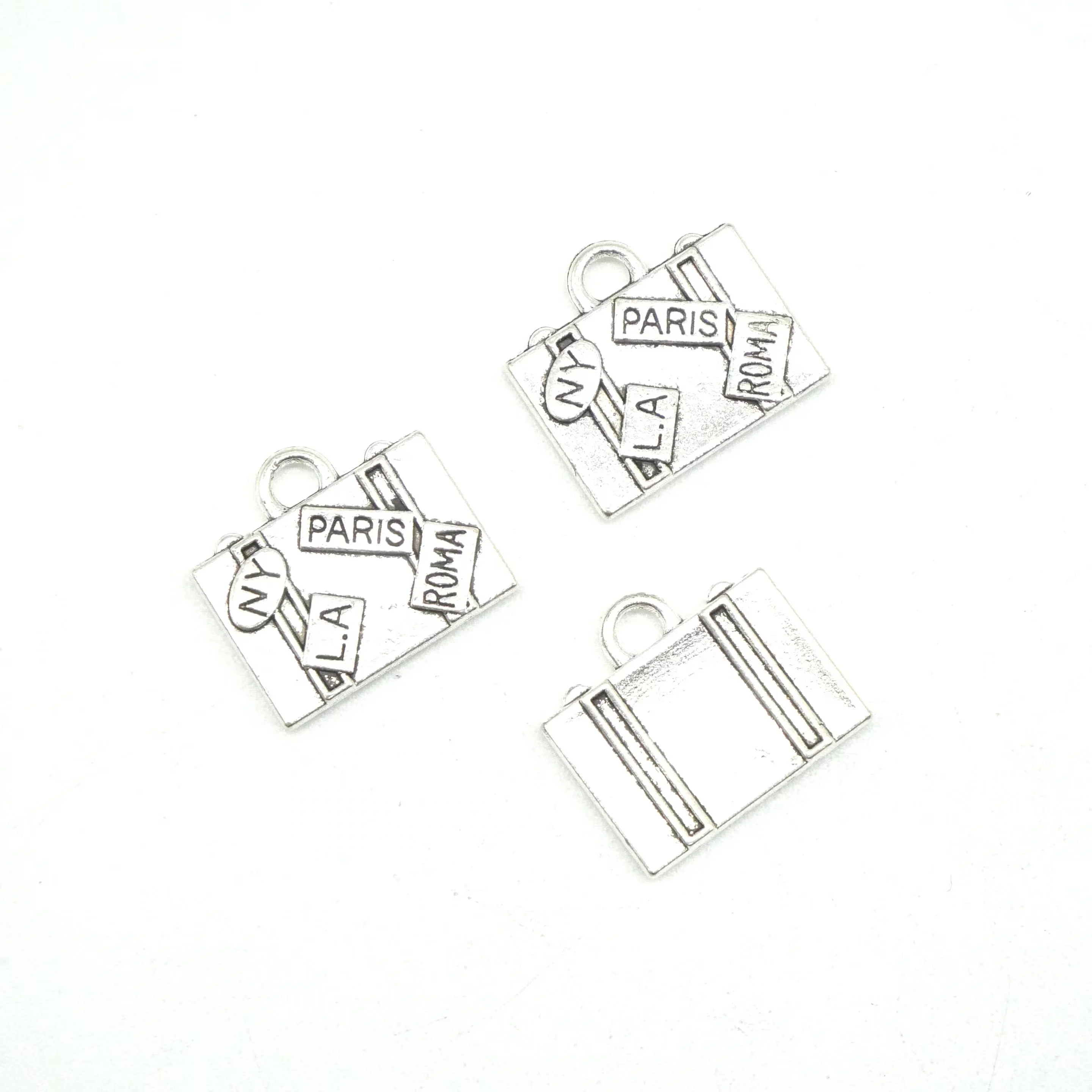 15pcs/ 16x15X2mm Suitcase Charms Antique Silver bronze Luggage Trunk Charm Pendants For DIY supplies Jewelry Accessories