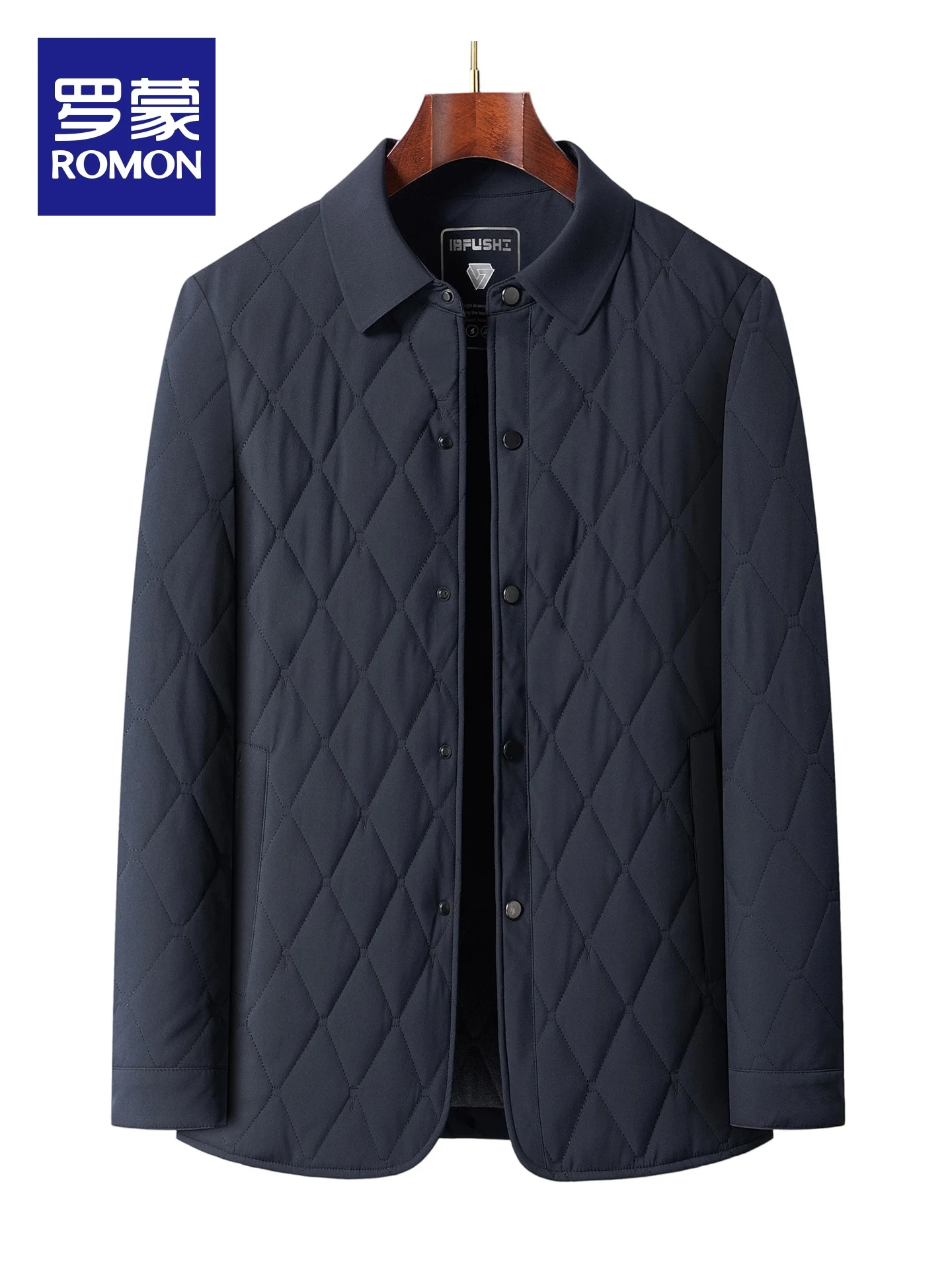 Lormen Silk Inner Button up Casual Thin Cotton Jacket for Men Business Leisure Fall Season Straight Hem Long Sleeve Coat