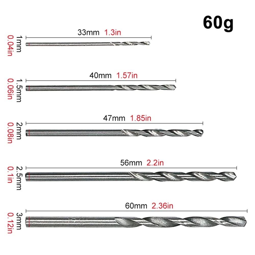 

50PCS 1mm, 0.5mm, 2mm, 2.5mm, 3mm Drill Bits Set Drill Bits For Metal And Wood Complete Bit Set Enhanced Hardness Process