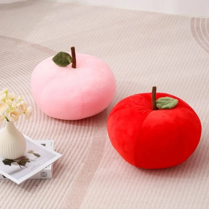 وسادة قطيفة مقاس 31 × 20 سم لغرفة المعيشة وغرفة النوم وأريكة المكتب للبالغين والأطفال تستخدم تصميم تفاح لطيف وسادة منفوشة لتزيين الأريكة