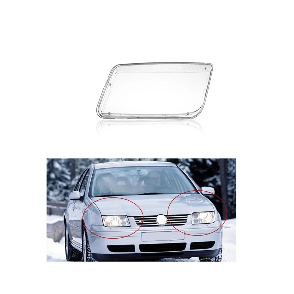 NEW REPLACEMENT PLASTIC HEADLIGHT LENSES COVER FOR 99-05 VW JETTA BORA MK4 LEFT image 2