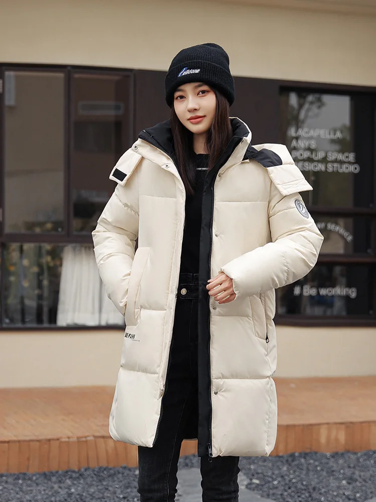 Vielleicht 2023 Winter Women Parkas Jackets Casual Thick Warm Hooded Pattern Coat Female Winter Clothes Outwear Windproof Jacket