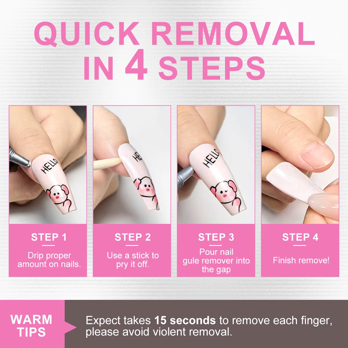 LIMEGIRL Nagelkleberentferner zum Aufdrücken der Nägel, 10 ml, zum Aufdrücken der Nagelentferner, einfache Entfernung, Debonder zum Aufkleben auf Nagelspitzen, nicht Aceton