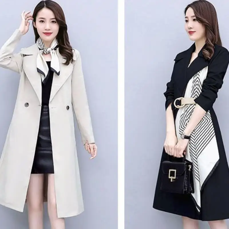 2026Spring Autumn Newfashion Women Clothing Korean Edition Medium Long Windbreakers Fashion Temperament Casual Long Sleevedcoat