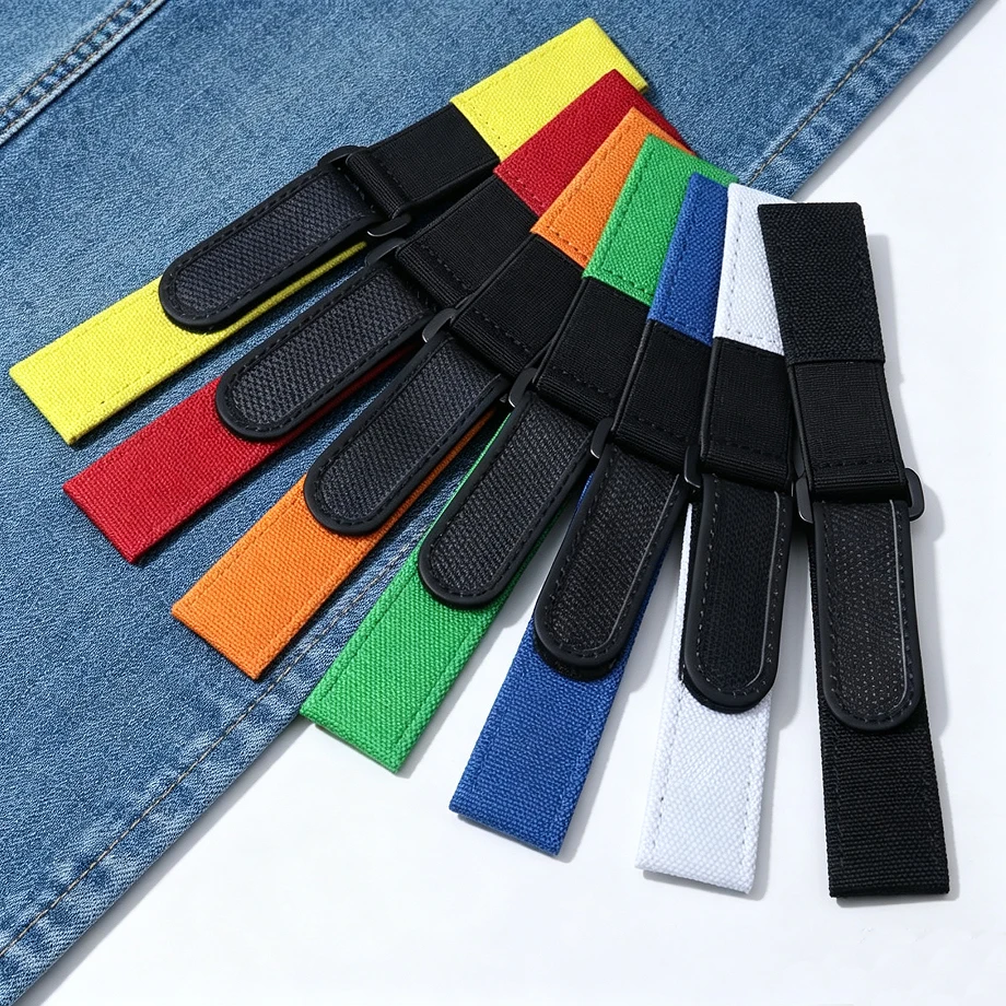 22mm nylon fabric leather strap with reverse hook-and-loop closure, RLX GMT Sub adjustable quick-wrap canvas strap
