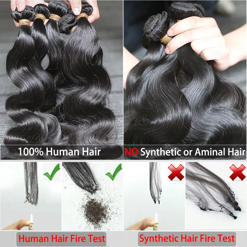 Pacotes de cabelo humano onda corporal pacotes não processados 10a pacote de cabelo virgem extensões de cabelo para mulheres