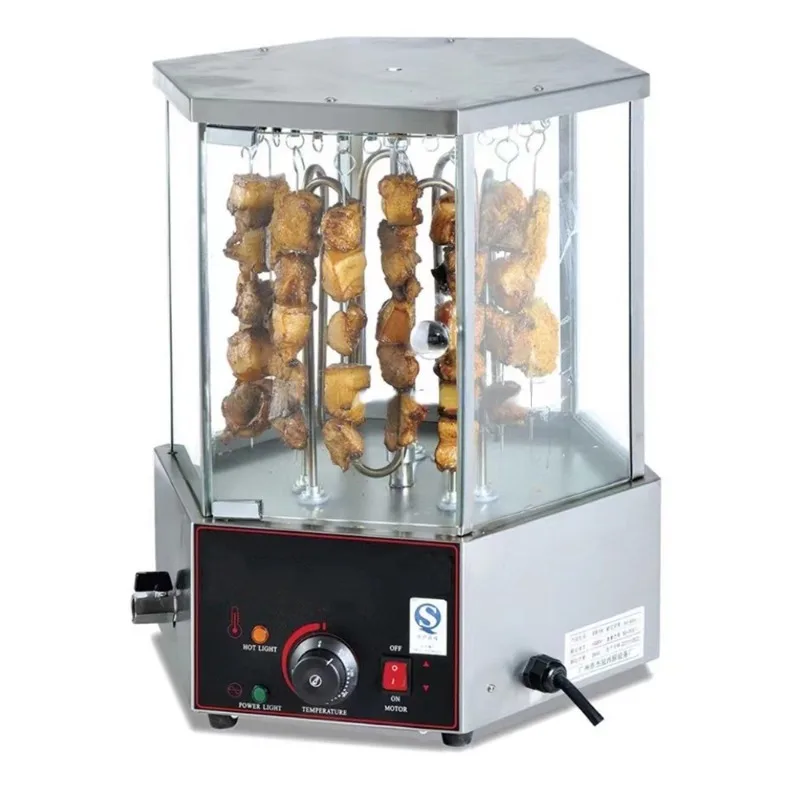 Commercial Electric Rotary Corn Roaster Transparent Visible Glass Meat Automatic Rotating Barbecue Grill