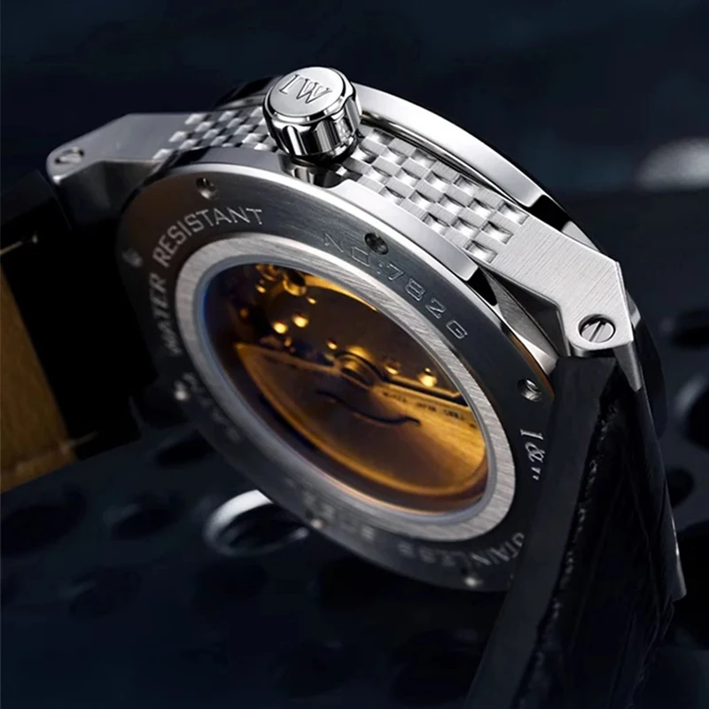 IW Carnival Mechanical Wrist Watch Men's Luxury Brands Automatic Movement Hovering Earth Hollow Out Waterproof Simple Watches