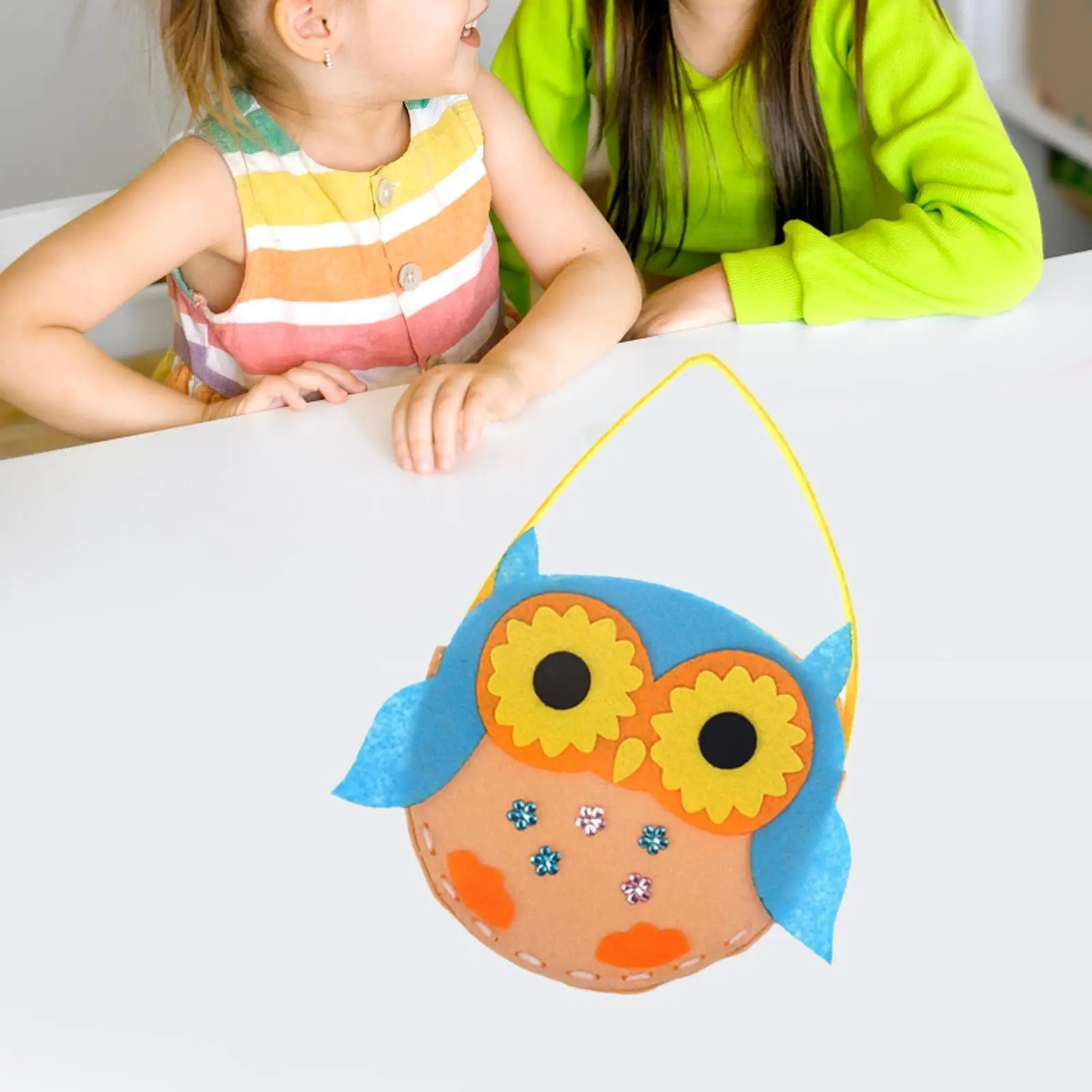 

DIY Sewing Handbag Kids Sewing Crafts Educational Toy Lovely Owl Shape Bag Making Material for Classroom Nursery Preschool