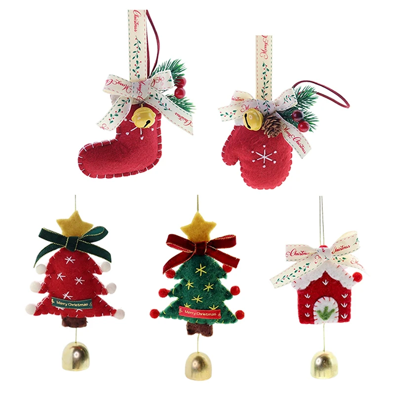 Árvore de natal pendurado ornamentos sinos decorações de presente acessórios do carro decoração festiva pequenos encantos pendurados perfeito para o feriado