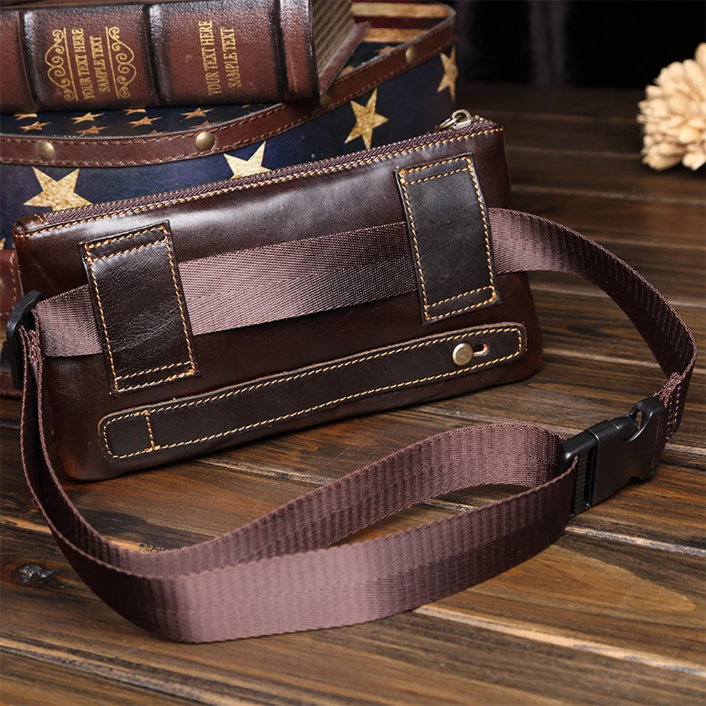 Genuine Leather Fanny Pack Waist Bag for Men Women Hip Bum Bag Travel Pouch Sling Bag Crossbody Chest Bags Shoulder Daypack