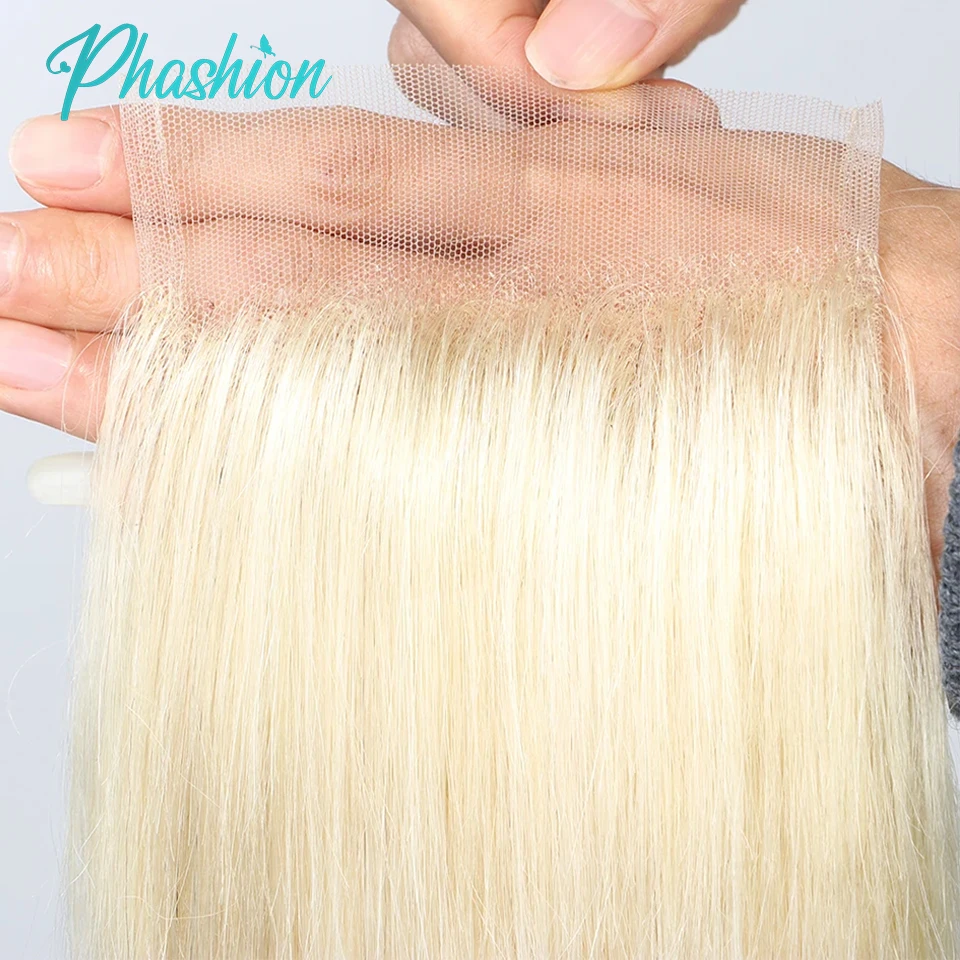 Phashion Blonde 26 28 Inch 13x6 13x4 Lace Frontal 613 Straight Wave 4x4 5x5 Hd Transparent Lace Closure Pre Plucked Remy Hair