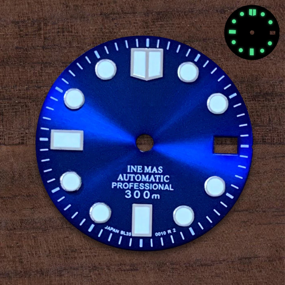 NH35/NH36/4R/7S Dial S Logo For Automatic Movement Green Luminous Watch Modification Accessories