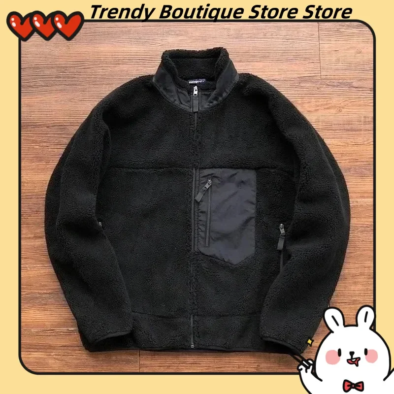 دراجة نارية في الهواء الطلق جاكيت من الصوف مزدوج الوجهين سميكة أفخم يندبروف رايدر بدلة ركوب الدراجات للرجال/النساء سترة صوف الضأن