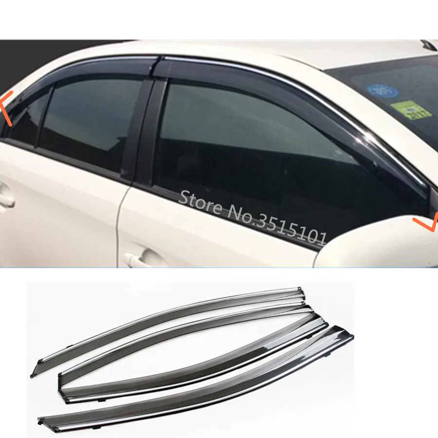 Car Cover Plastic Window Glass Wind Visor Rain/Sun Guard Vent Frame For Toyota Vios/Yaris Sedan 2014 2015 2016 2017 2018 2019