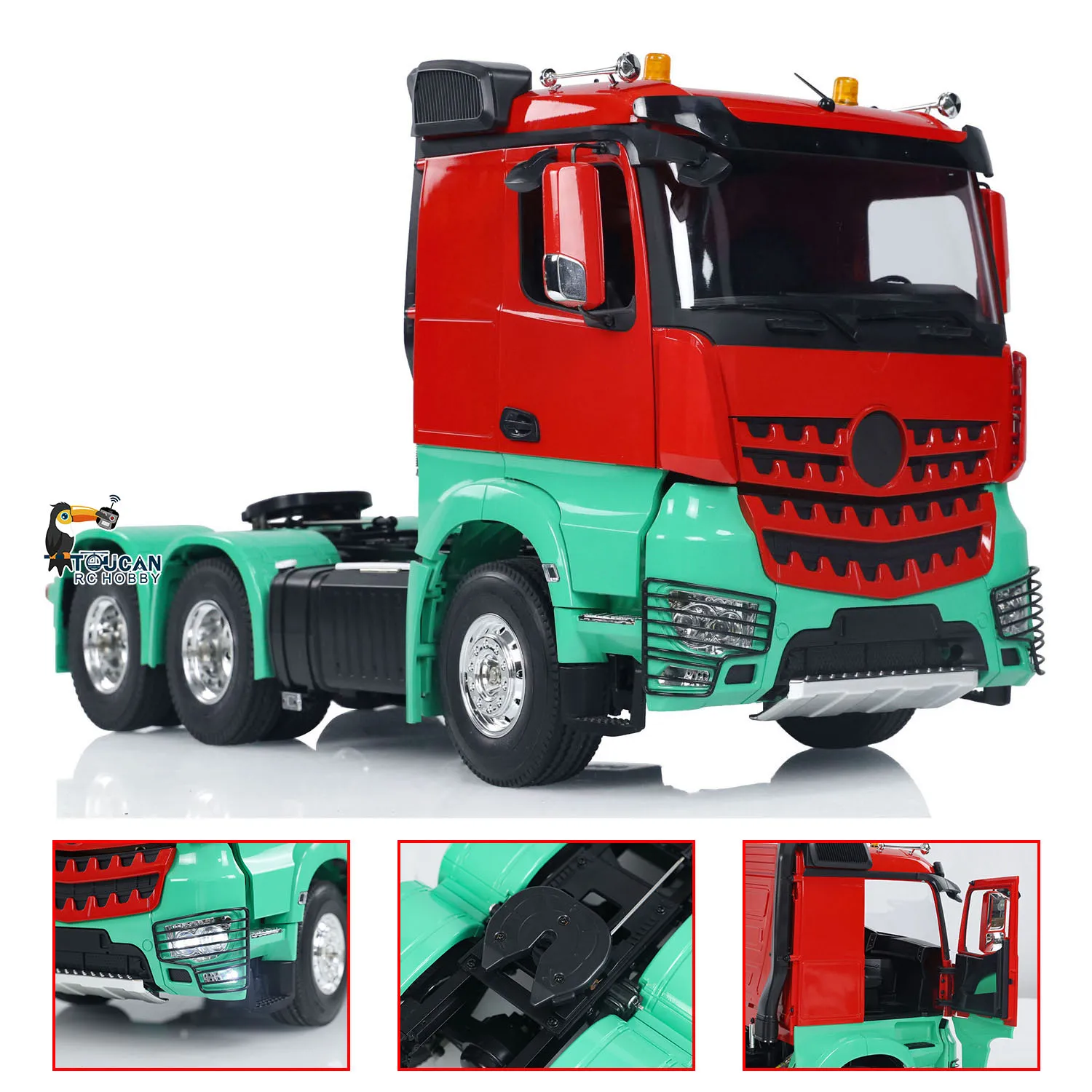 ON SALE 1/14 RC Tractor Truck 6x4 Openable Door RTR Remote Control 3-speed Painted Assembled Car Model Sound Light Set Toy Gift