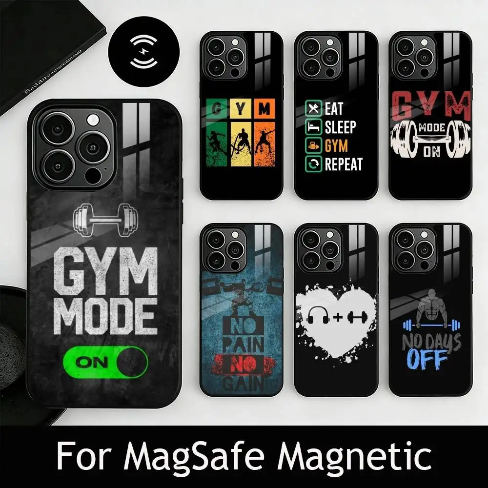 

Gym Moode On Phone Case For iPhone17,16,15,14,13,12,11 Plus,Pro Magnetic For Magsafe Wireless Charging
