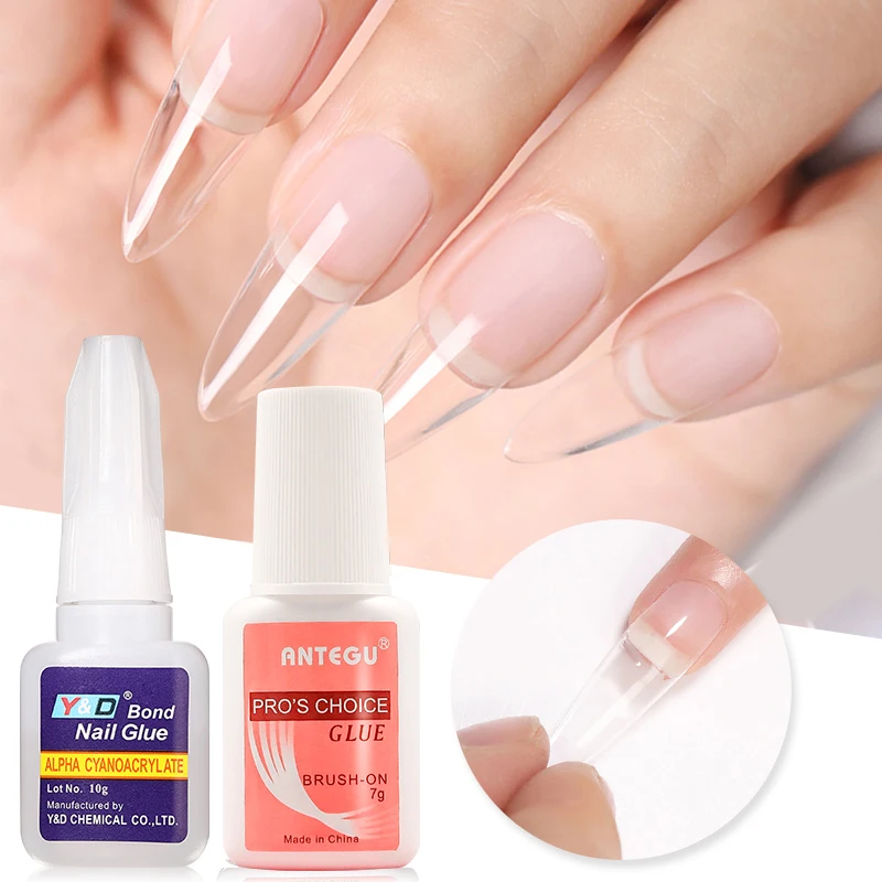 Acrylic Nail Tips Glue Fast-Dry Professional Nail Decoration Super Adhesive False Nail Tips Gel for Extension Manicure