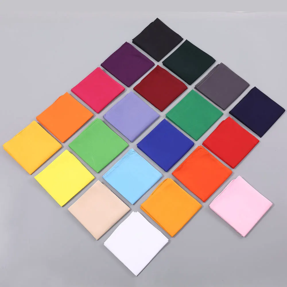 12Pcs olid Color Square Scarf Multi-functional Decorative Plain Headscarf Hip-hop Style Decorative Belt Ponytail Headband 53cm