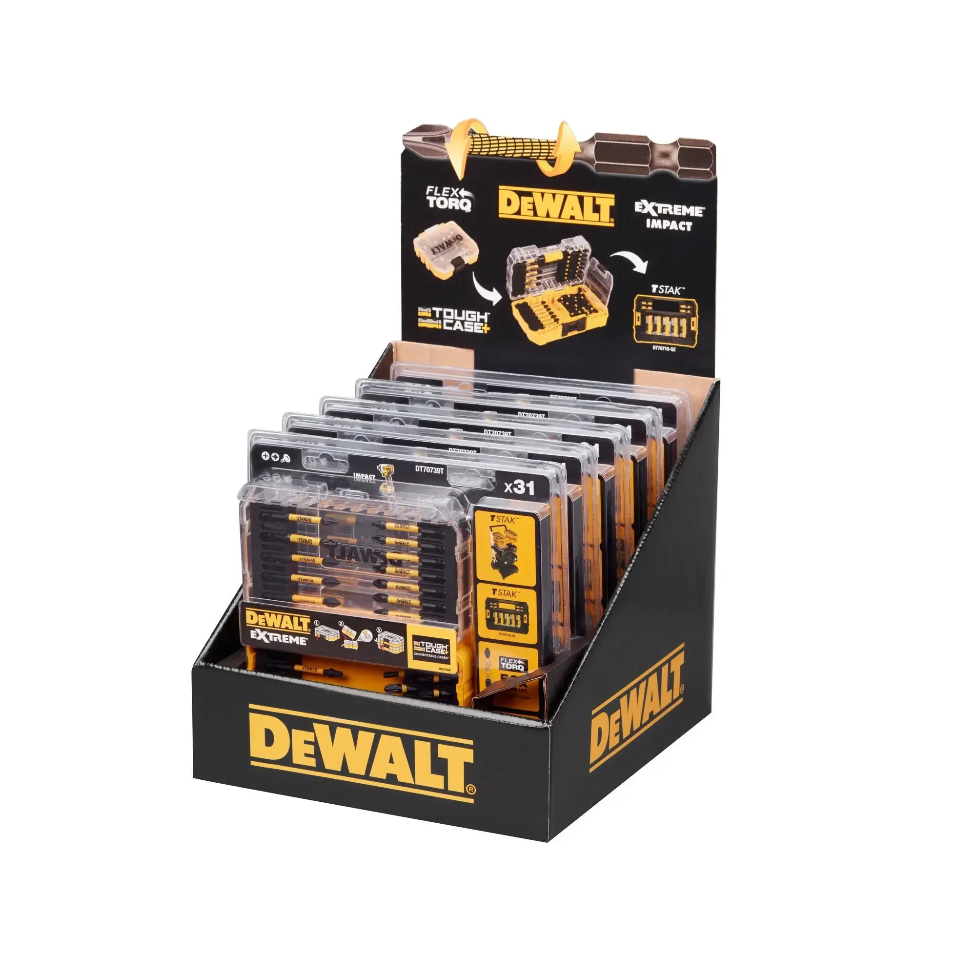 DEWALT DT70739T FLEXTORQ Zestaw końcówek wkrętakowych 31-częściowy zestaw wierteł udarowych Akcesoria do elektronarzędzi DT70739-QZ