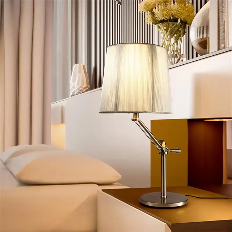 Nordic Modern Vintage Fabric Bulb Table Lamp Adjustable Table Lamp
