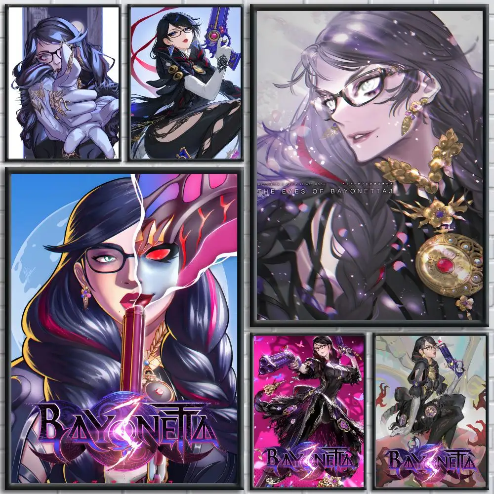 Video Game B-Bayonetta Poster Trendy And Easy-to-Apply Wall Art Stickers For Home Decor And Dorm Room Walls