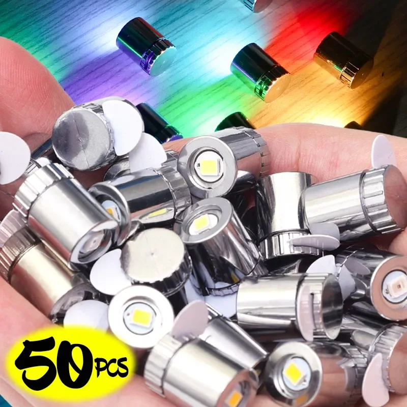 50/1PCS Mini LED Light Small Light Bulb for Lantern Wick Base Battery Powered Colorful Lights DIY Luminous Handmade Accessories