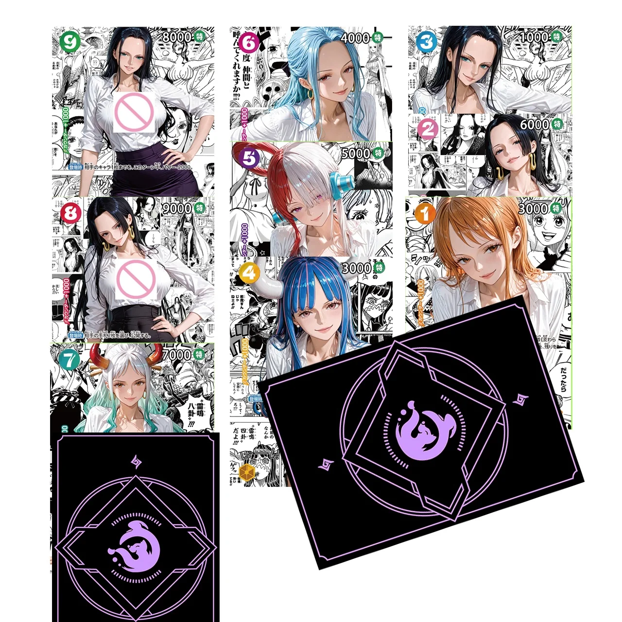 Suitable for Anime One Piece Cosplay White Shirt Goddess Yamato Color Flash Card Boa Hancock Ulti Uta Nami ACG Collection Card