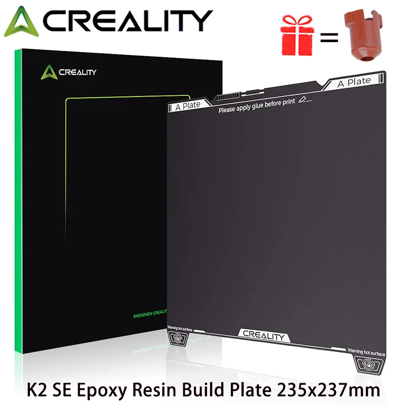 

﻿ Creality Original K2 SE Epoxy Resin Build Plate 235x237mm with Textured Coating,K2 SE Build Plate 3D Printer parts