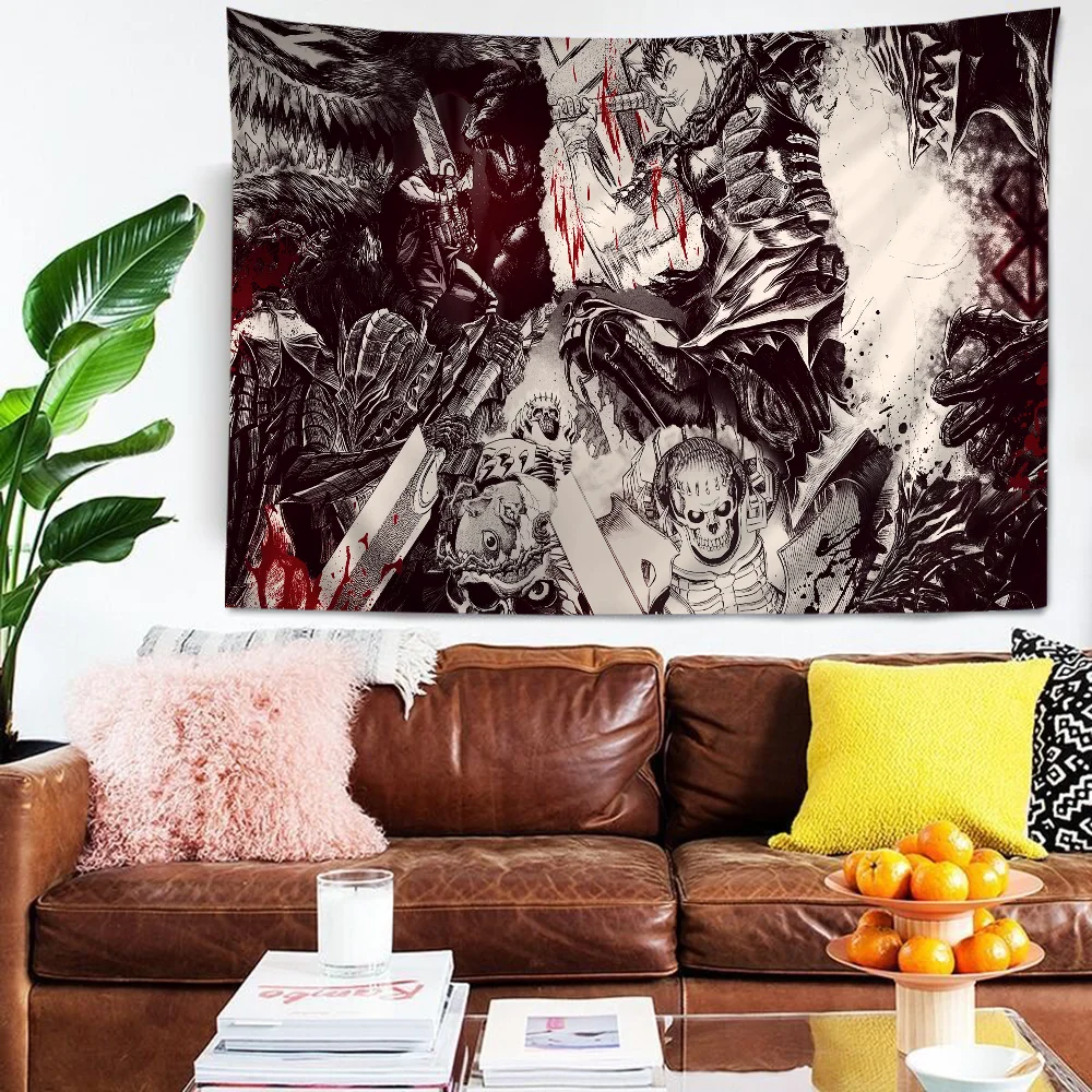 

Anime Berserk DIY Wall Tapestry Hanging Tarot Hippie Wall Rugs Dorm Home Decor