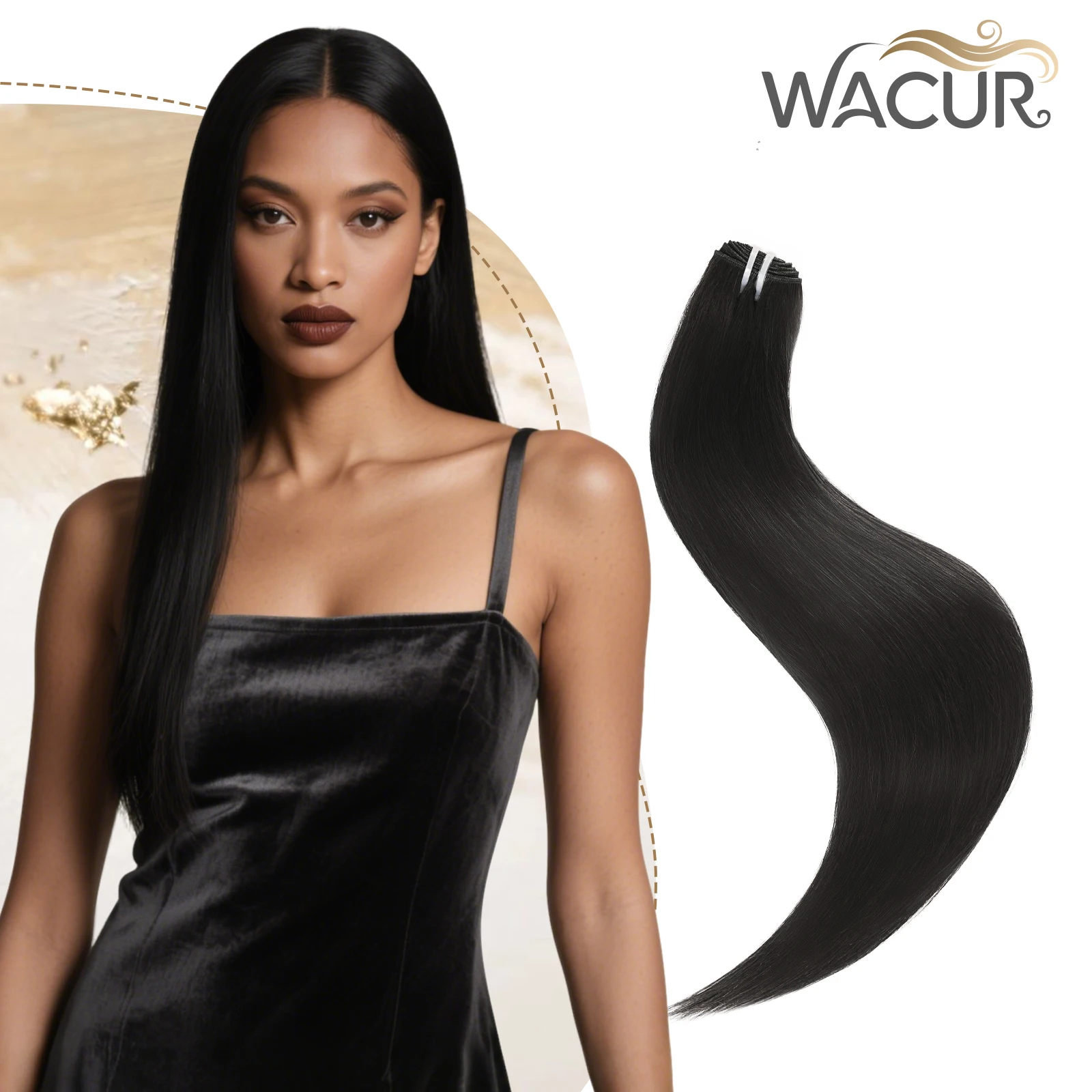 

Wacur 12A straight hair raw hair braided bundle 12-30 inches natural black 100% Remy hair extensions for virgin hair for women