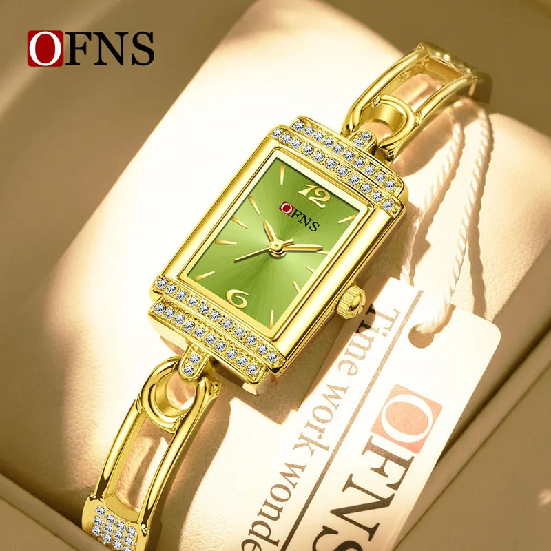 Women's Trendy Fashion Square Quartz Watch Diamond Studded Light Luxury Waterproof Wristwatch New Arrival Timepieces