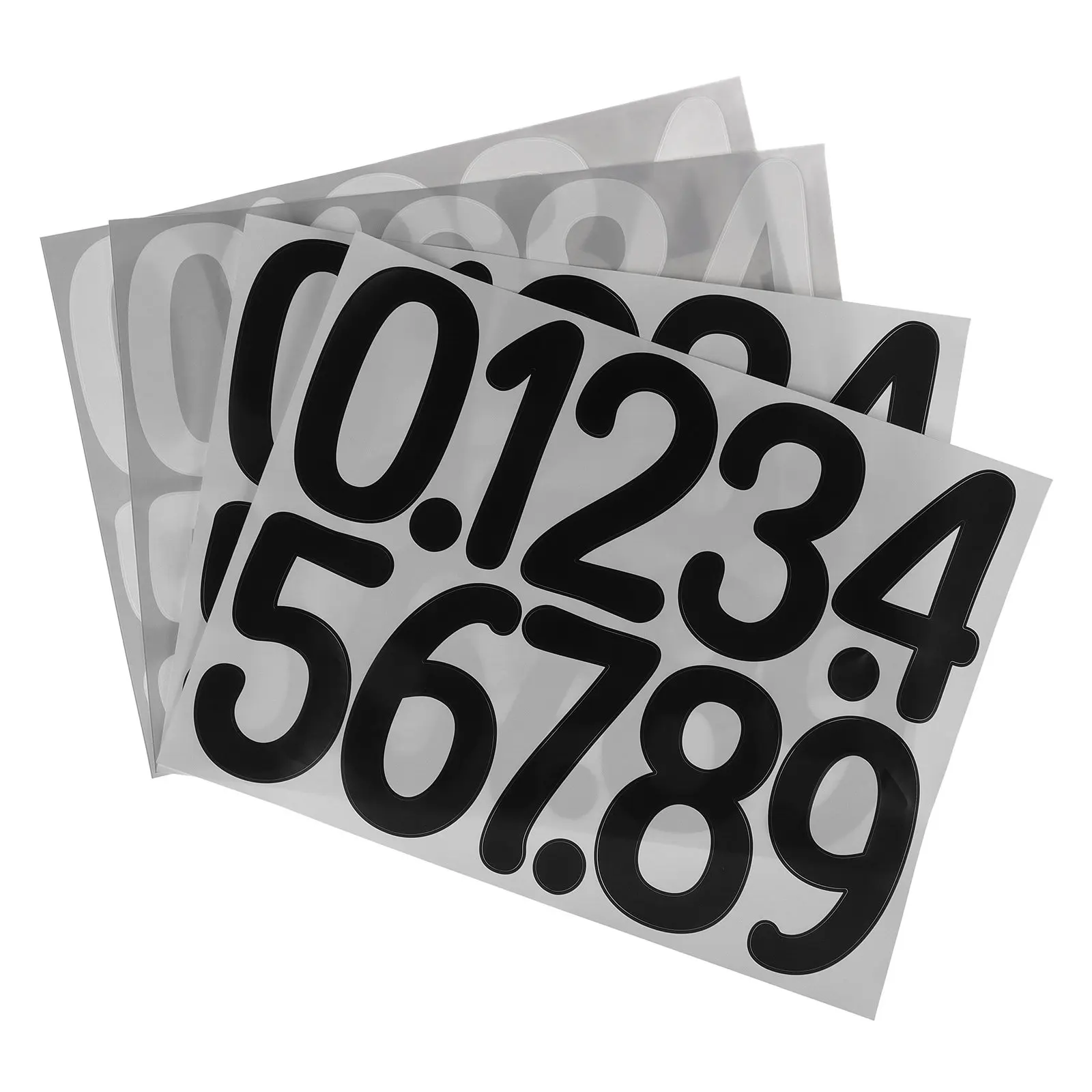 4Sheets Number Stickers Self-Adhesive Outdoor Numbers for Mailbox Trash Can Address Signs Large Decals DIY Sticky Numbers