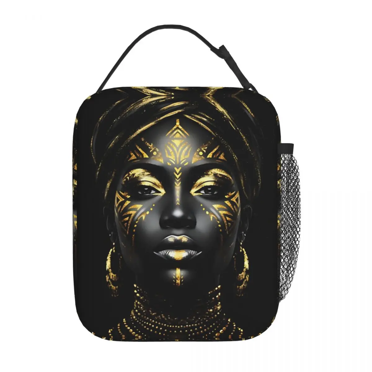 bolsa-termica-para-almoco-com-isolamento-termico-arte-africana-preta-e-dourada-bolsa-termica-portatil-para-almoco-lancheira-bolsa-de-comida-para-escola-e-viagem