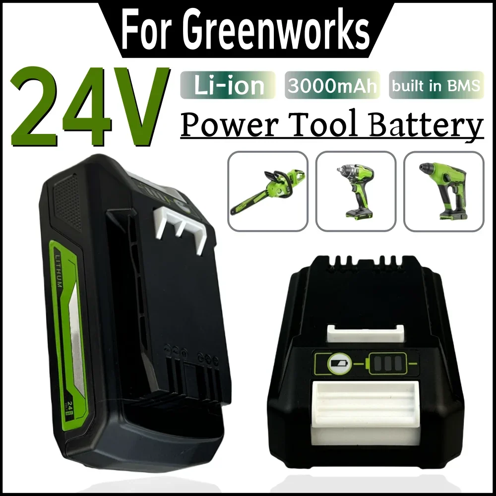 

Rechargeable Battery Replacement 29842 29852 BAG708 29322 21342 For Greenworks 24V Power Tool Battery 3000mAh Li-ion