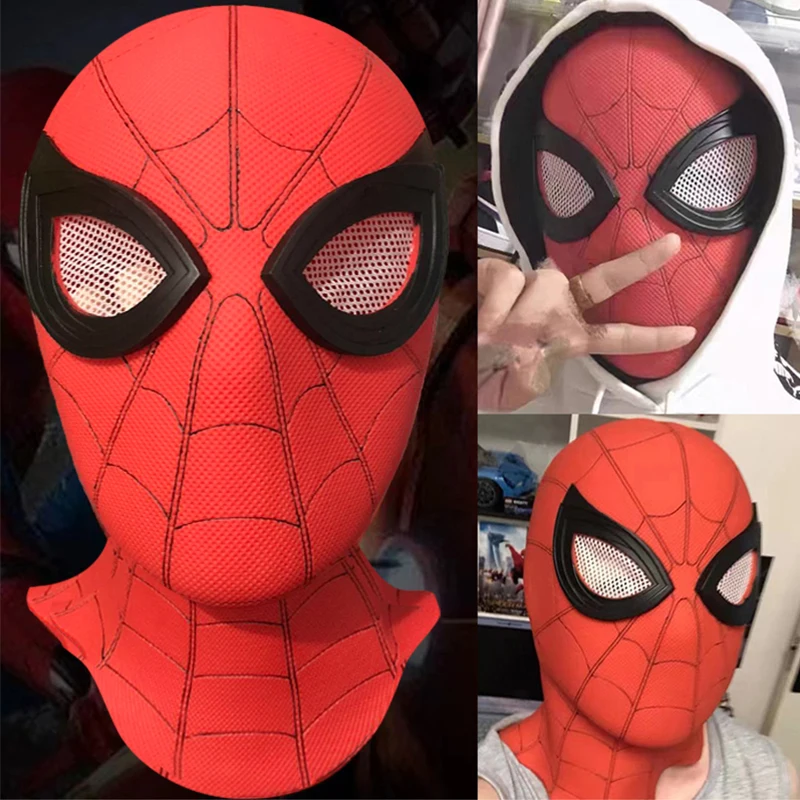 Spiderman Cosplay Mask 1:1 Helmet Spider Man PVC Costume Headgear Black Stealth Version Halloween Superhero Children Adult Gifts