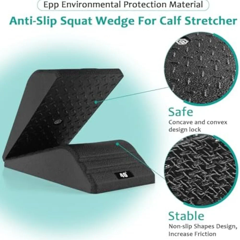 

Multifunctional Non-Slip Squat Wedge Blocks (2pcs) - 550LBS Weight Capacity Calf Stretching Board, Yoga & Fitness Foot Pad