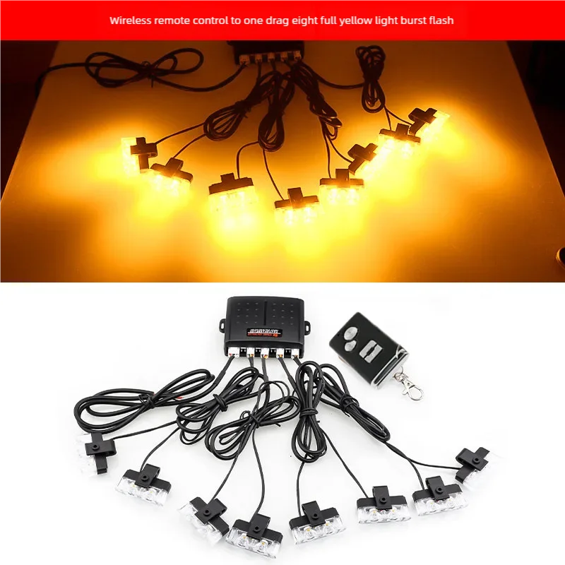

2 LED car clip signal lights, General Motors front grille emergency flashing lights, lane opening warning flashing lights, DIY a