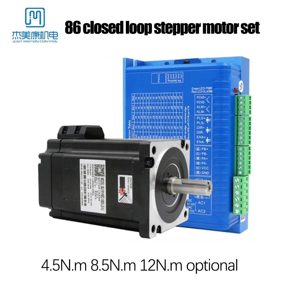 

Шаговый двигатель JMC 86J18118EC-1000 Nema 34 4,5 нм 12N с замкнутым контуром и кодировщиком 2HSS86H 6A, гибридный сервопривод для гравера с ЧПУ