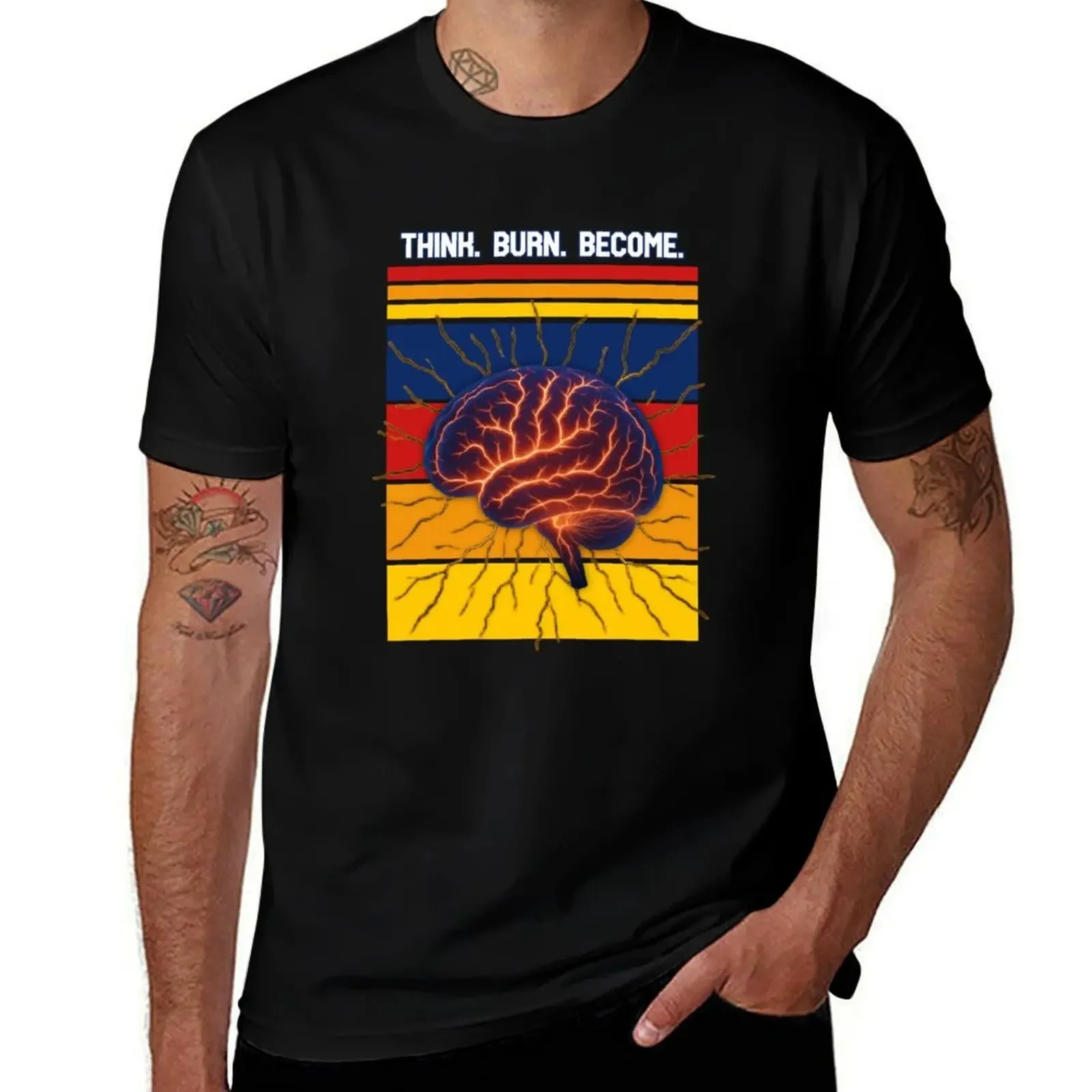 

Think, Burn , Bcome – Inspiring power Quote Design T-Shirt anime for a boy shirts graphic sweat shirts, men